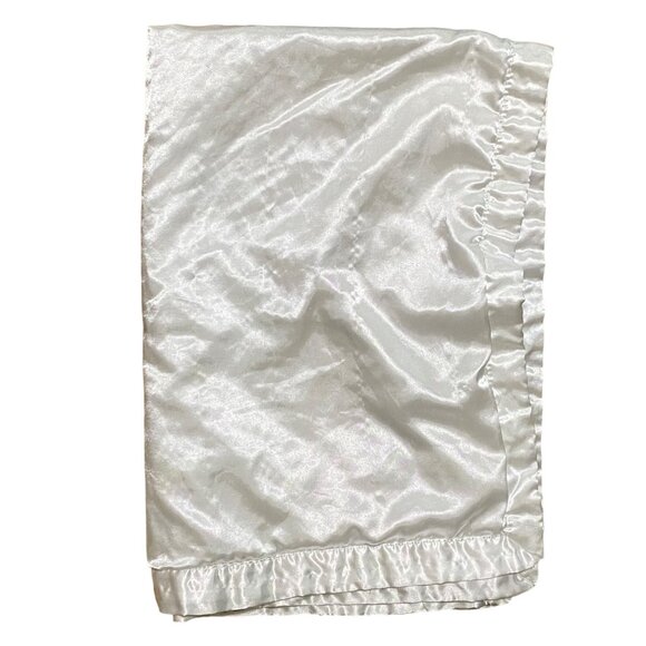 Baby Starters White Blanket Soft Minky Dot and Satin 30x40 Elephant Moon Stars - Picture 6 of 9